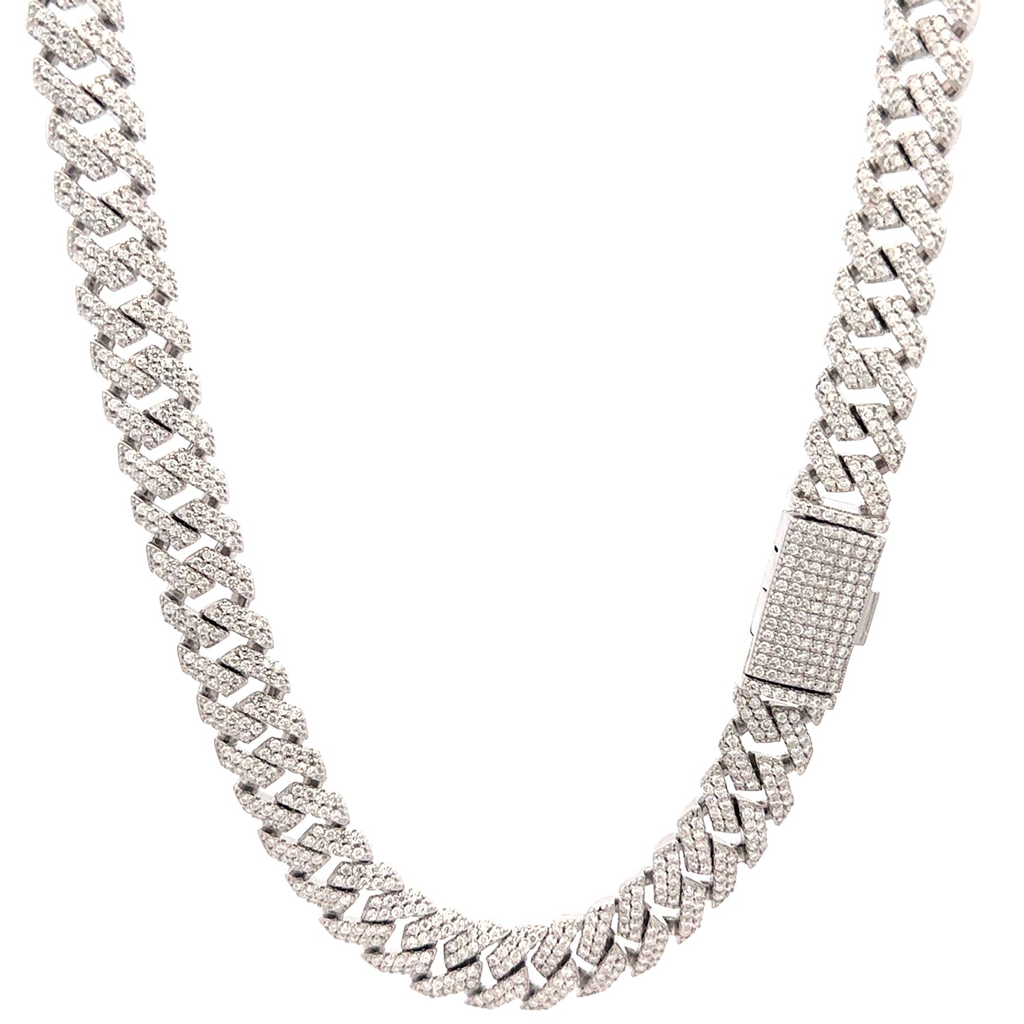 MYRITH 10MM TRI COLOR MOISSANITE ICED OUT CUBAN