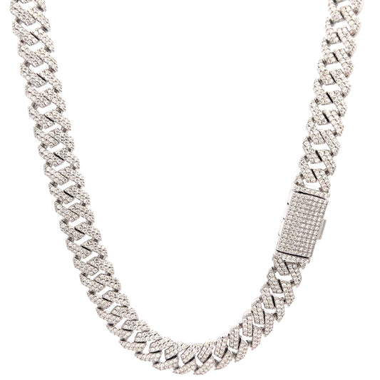 MYRITH 10MM TRI COLOR MOISSANITE ICED OUT CUBAN