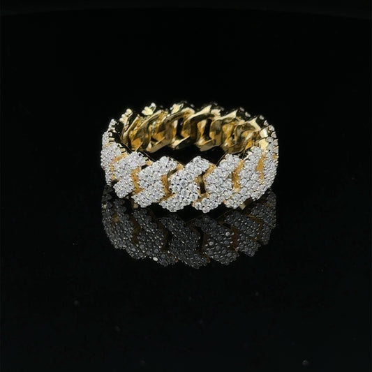 SERENZO 925 MOISSANITE MENS GOLD ICED OUT RING
